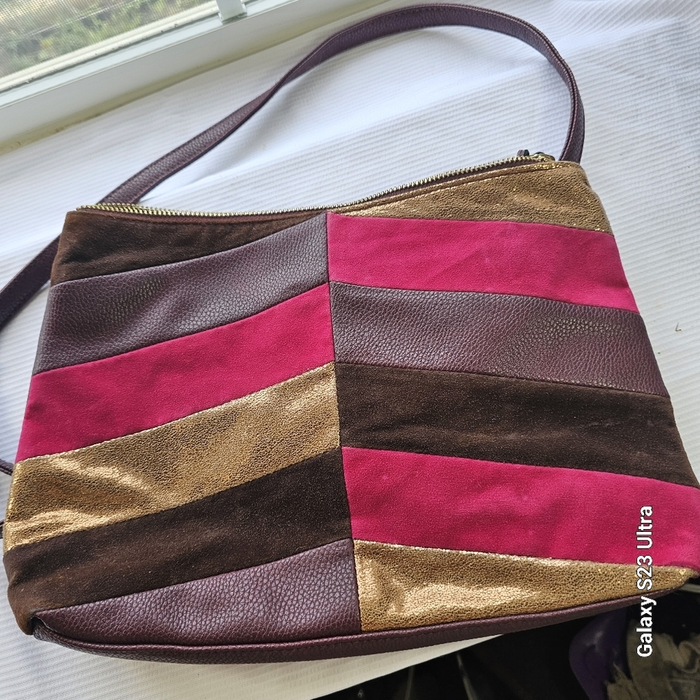 Sammy Multi Color Vegan Patchwork Cross Body Bag Purse excellent condition